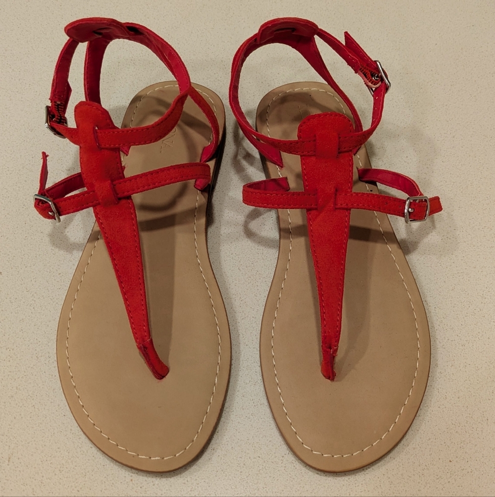 Red Strappy Sandals